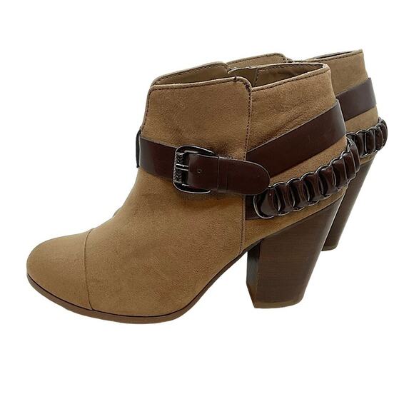 Carlos by Carlos Santana Ankle Boots Women's 6.5 M Macomb Beige/Brown Western - Picture 1 of 16